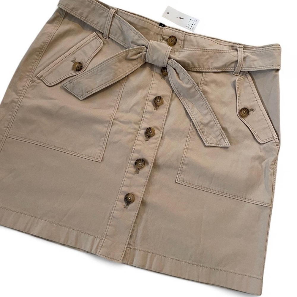 White House Black Market Tan A-line Mini Skirt - Picture 2 of 7